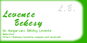 levente bekesy business card