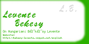 levente bekesy business card